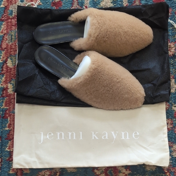 Jenni Kayne Shoes - NIB Jenni Kayne Fuzzy Shearling Mules in Warm Brown